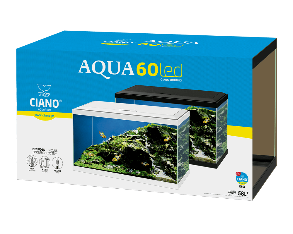 Aquarium équipé Aqua 60 blanc - 54L : Ciano CIANO animalerie